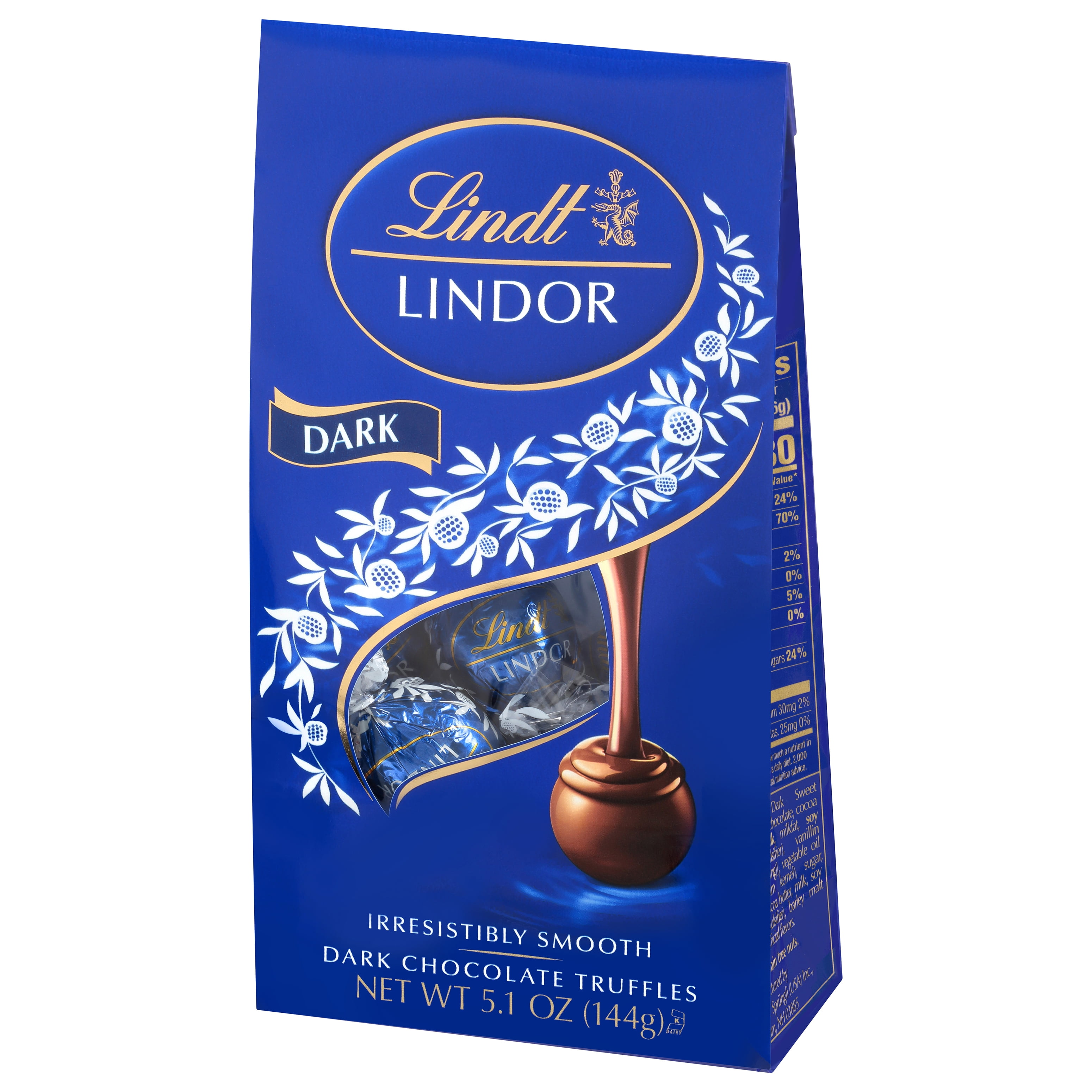 Lindt Lindor Dark Chocolate Candy Truffles, 5.1 oz. Bag - Walmart.com