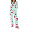 thumbnail image 3 of Tnhcen Capri Pajamas Set Womens Button Down Short Sleeve Lounge Sets Sleepwear Notch Collar Top & Capri 2 Piece Pj Sets Nightwear, 3 of 8