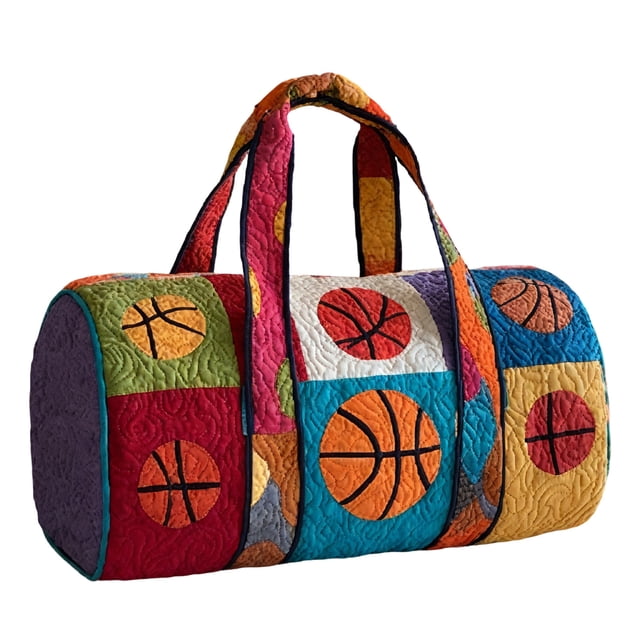 Bolsas de Regalo con Manijas Bolso Bordado Acolchado Portátil con Patrón de Baloncesto 16x8x8 en Bolso de Pelota de Baloncesto para Uso Diario Y Declaración de Moda