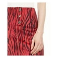thumbnail image 3 of GUESS Womens Red Zippered Animal Print Mini Pencil Skirt 4, 3 of 4
