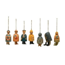 Creative Co-Op Decorative Nautical Figurine Bells, Set of 7 Styles, Multicolor