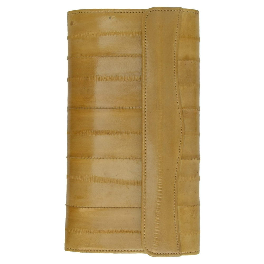 Womens Eel Skin Leather Deluxe Checkbook Wallet E 2575