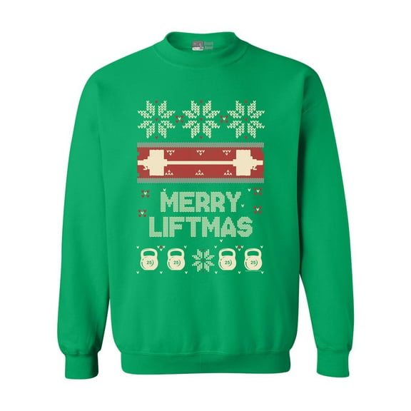 Merry Liftmas Workout Christmas Holidays Funny DT Crewneck Sweatshirt