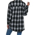 thumbnail image 5 of Hubery Women Plaid Flannel Shirts Long Sleeve Button Down Shirt, 5 of 6