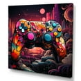 thumbnail image 2 of Designart "Galaxy-Themed Gaming Controller" Fashion Wall Art - Modern Colorful Video Games Entryway Wall Art, 2 of 6