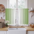 thumbnail image 2 of Dark Sea Green Ombre Tier Curtains, Modern Gradient Abstract Art Light Filtering Kitchen Curtains, 2Pcs Rod Pocket Half Window Treatments Panels for Sink Cafe Cabinet Basement 27.5x45 Inches, 2 of 9