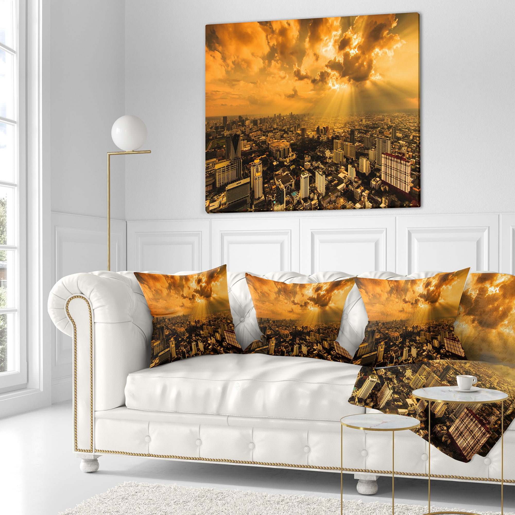 Designart Light Shining Through Dark Clouds - Throw Pillow - 18x18