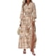 thumbnail image 1 of Vestido Maxi Floral de Mujer PRETTYGARDEN Manga Larga Cuello en V Talla L, 1 of 8