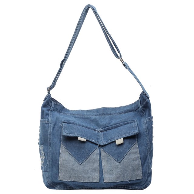 Bolso Bandolera Casual Hobo Wdftyju Azul Denim