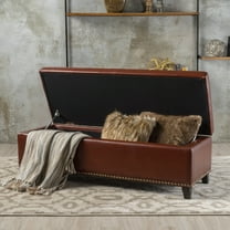Noble House Mitchell Lift Top Ottoman, Brown