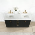 thumbnail image 5 of Cadiz 60" Double Vanity in Fir Wood Black with Composite top in Lightning White, 5 of 18