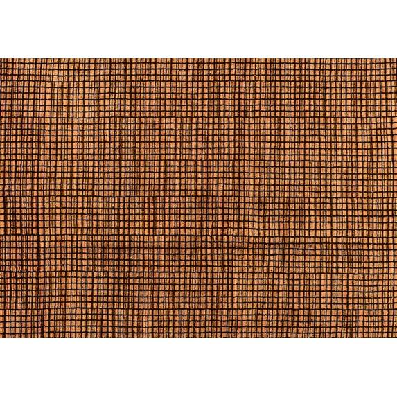 Ahgly Company Indoor Rectangle Abstract Orange Modern Area Rugs, 6' x 9'