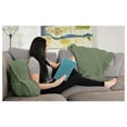 thumbnail image 3 of Bilot Super Soft Assembly Needed DIY Backrest Reading Bed Rest Pillow with Arms and Pockets 18" H for Sitting in Bed Couch Sofa, Removable Cover and Filling Seprated Set, 20" x 18" x 17", Sage, 3 of 9