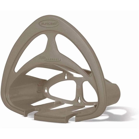 Suncast Hangout HH150 Outdoor Wall Mounted Garden Hose Holder with Shelf, Taupe
