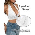 thumbnail image 4 of Halter Neck Lace Bra, Deep Plunge Front & Backless Design, Sexy Support for Back Outfits, Evening Wear & Romantic Occasions White 2X-Large, 4 of 6