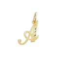 thumbnail image 1 of Precious Stars PT-2055-A 14K Yellow Gold Diamond-Cut Cursive Letter Initial A Pendant, 1 of 1