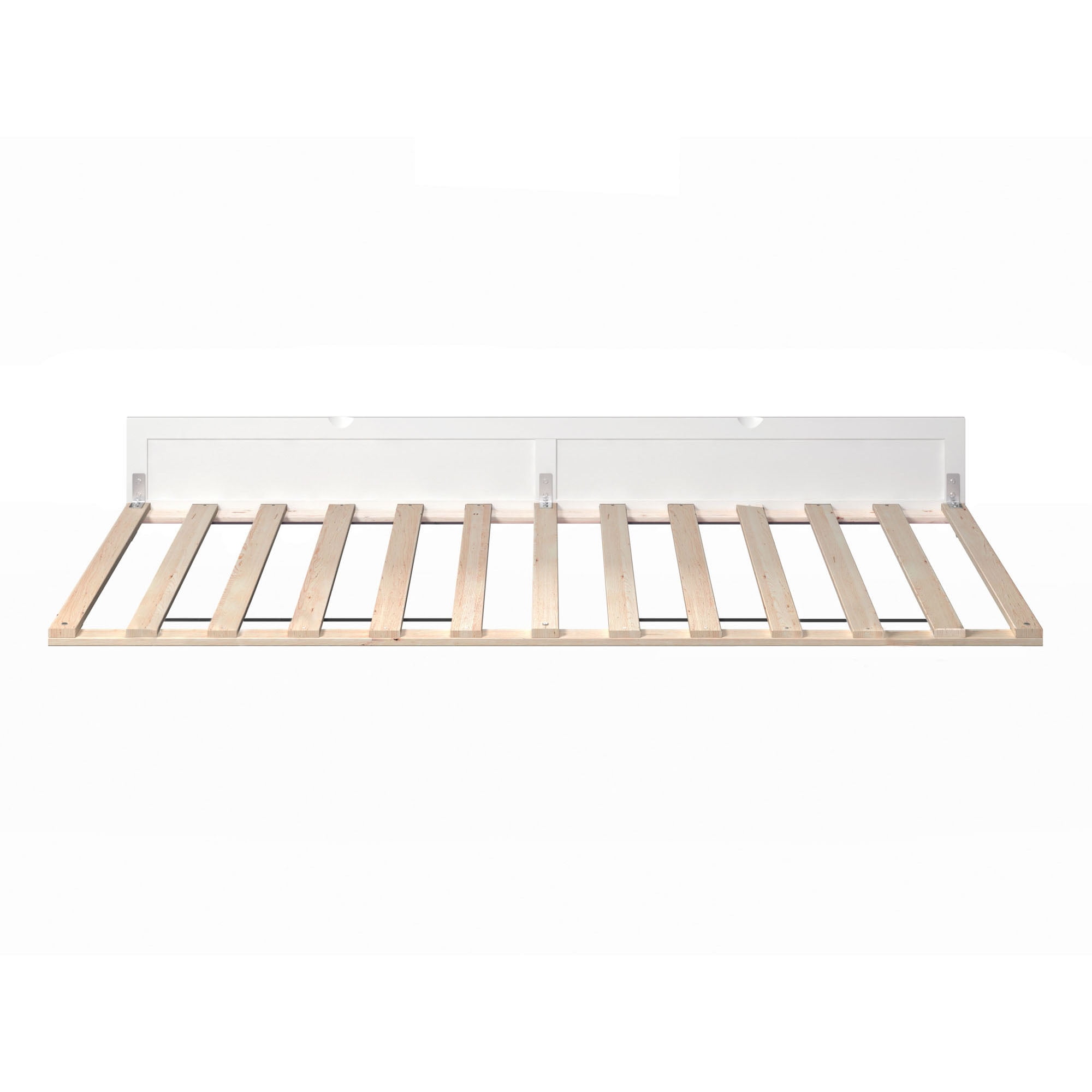AFI Twin-XL Roll Out Wood Trundle Bed Frame with Wooden Slat Supports, White