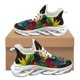 thumbnail image 1 of Zapatillas deportivas vulcanizadas antideslizantes con punta redonda y diseño de tortuga aborigen australiana en degradado, cómodas y de marca de moda para mujer., 1 of 6