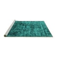 thumbnail image 2 of Ahgly Company Machine Washable Indoor Rectangle Oriental Turquoise Blue Industrial Area Rugs, 7' x 9', 2 of 4