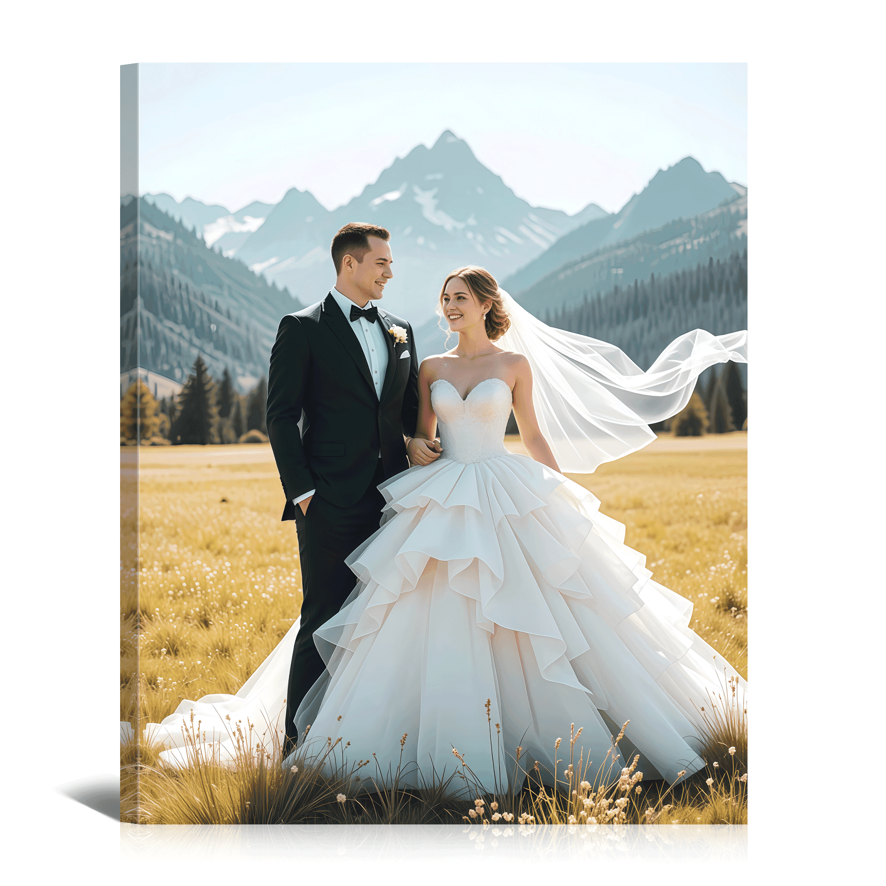 Personalized 8X10 Picture Print, Custom Canvas Prints with Your Photos Customized Wall Art Gifts for Family Pets Couples Wedding Home Decor