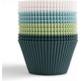 thumbnail image 1 of nipocaio 12 Moules à Muffins en Silicone Standard, 4 Couleurs, Réutilisables, Lavables au Lave-Vaisselle, 1 of 5