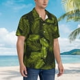 thumbnail image 5 of Balery Tropical Palm Leaves Fern Leaf Print Men's Hawaiian Shirts Short Sleeve Beach Shirt Relaxed Fit Vacation Button Down Shirts-XX-Large, 5 of 9