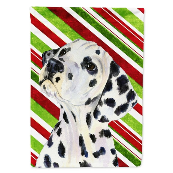 Carolines Treasures SS4561-FLAG-PARENT Dalmatian Candy Cane Holiday Christmas Flag  multicolor