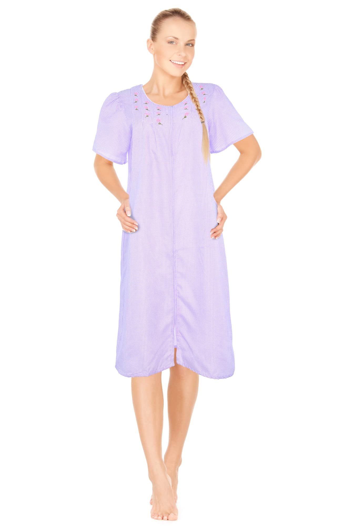 JEFFRICO Womens Dusters For Women Zipper Front Housecoat Lounger Duster