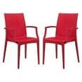 thumbnail image 1 of Afuera Living Fauteuil de Salle à Manger Tissé Moderne pour Intérieur et Extérieur, Rouge, Ensemble de 2, 1 of 9