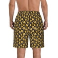 thumbnail image 3 of Kdxio Yellow Floral1 Pattern Mens Casual Shorts - Drawstring Summer Beach Sports Shorts for Men, 3 of 5