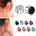 thumbnail image 4 of GKNET 1 Pair Men Women Stainless Steel Magnetic Stud Earrings Non Piercing Clip on 6MM-Pink, 4 of 9