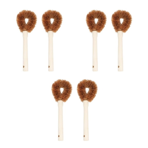 Hemoton 6 pcs Kitchen Cleaning Brush Cookware Wood Handle Brush Pot