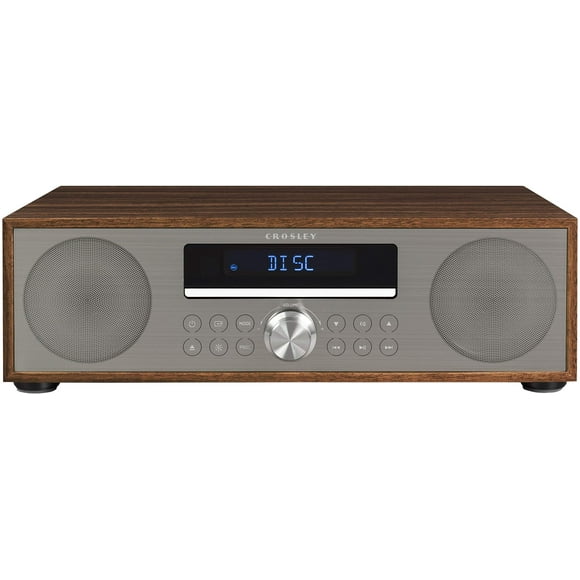 Crosley CR3501A-WA Fleetwood Bluetooth FM Radio-Réveil et Lecteur CD, Noyer