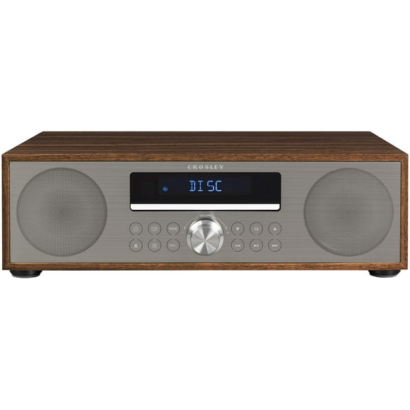 Crosley CR3501A-WA Fleetwood Bluetooth FM Clock Radio and CD Player, Walnut