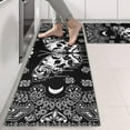 thumbnail image 2 of Kitchen Rugs Sets Of 2,Black Gothic Skull Butterfly Pattern Anti Fatigue Kitchen Mat Rugs Non Slip Washable,Decorative Kitchen Floor Mats for Kitchen,Sink,Laundry,17"X47", 2 of 5