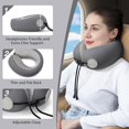 thumbnail image 3 of Almohada cervical de viaje Urnexttour, espuma viscoelástica con fundas de almohada, color gris, 3 of 6