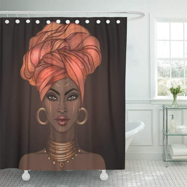 Pknmt African American Pretty Girl Of, African Design Shower Curtains