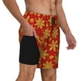 thumbnail image 2 of Fuzoiu Christmas With Gold Snowflakes Print Men's Swim Shorts,Quick-Dry Double-Layer Swim Trunks,Board Trunks,Beach Shorts Swimwear Bathing Suits-Large, 2 of 6