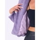 thumbnail image 5 of Chaqueta corta de pelaje sintético suave de manga larga con cuello de muesca para mujer Inspire Chic en gris púrpura, 5 of 6