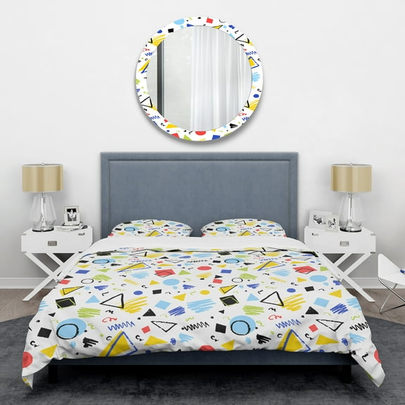 Designart 'Geometric Retro Design III' Mid-Century Modern Duvet Cover Set