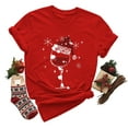 thumbnail image 7 of Kedxroy Christmas Shirts for Women Xmas Red Glass Shirt Top Short Sleeve Casual Graphic Print T Shirt(Red,M), 7 of 7