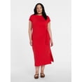 thumbnail image 2 of Time and Tru Women's and Women's Plus Side Tie Midi Dress with Dolman Sleeves, Sizes XS-4X, 2 of 5