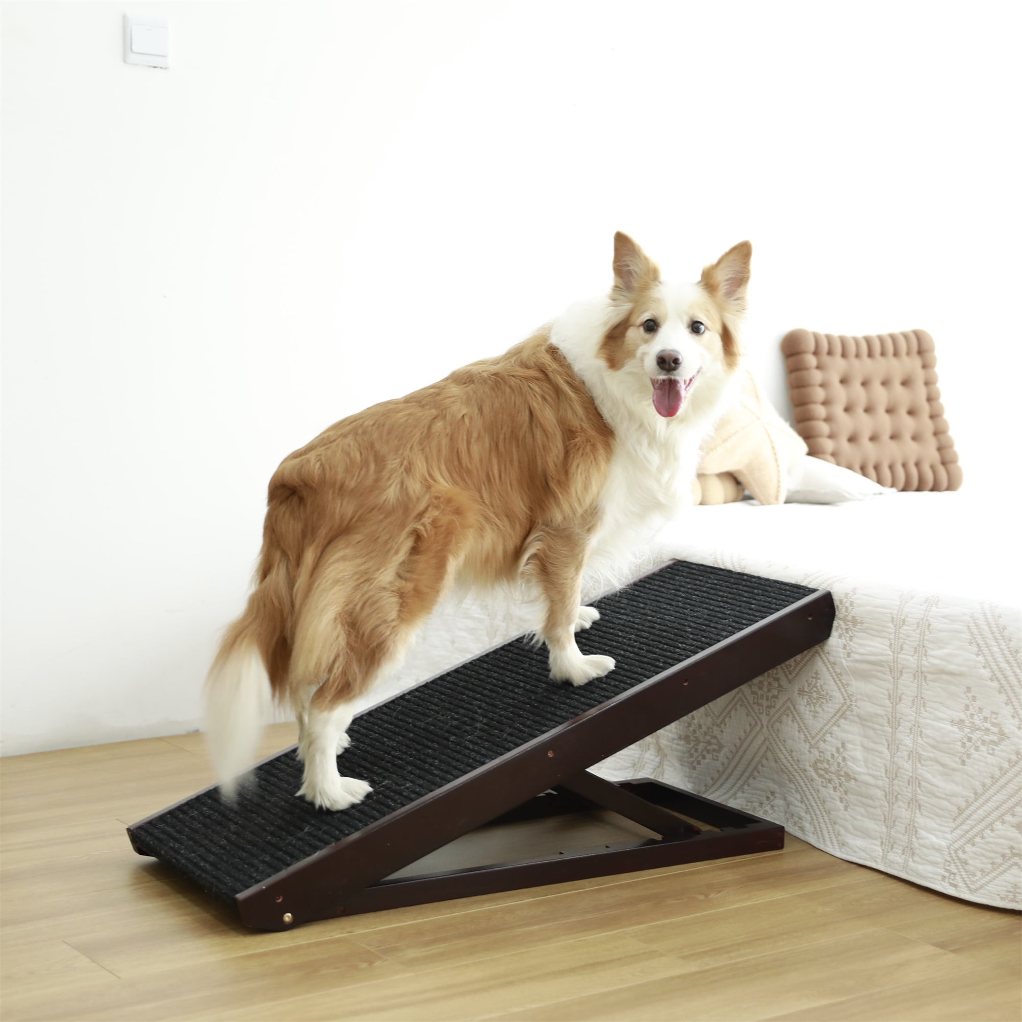 Pefilos 24" Tall Pet Ramp 4 Levels Height Adjustable for Small Dog Wood Folding Portable Dog & Cat Ramp Perfect for Couch or Bed with Non Slip Carpet Surface Up to 90Lbs, Black Pefilos 24" Tall Pet Ramp 4 Levels Height Adjustable for Small Dog Wood Folding Portable Dog & Cat Ramp Perfect for Couch or Bed with Non Slip Carpet Surface Up to 90Lbs, Black