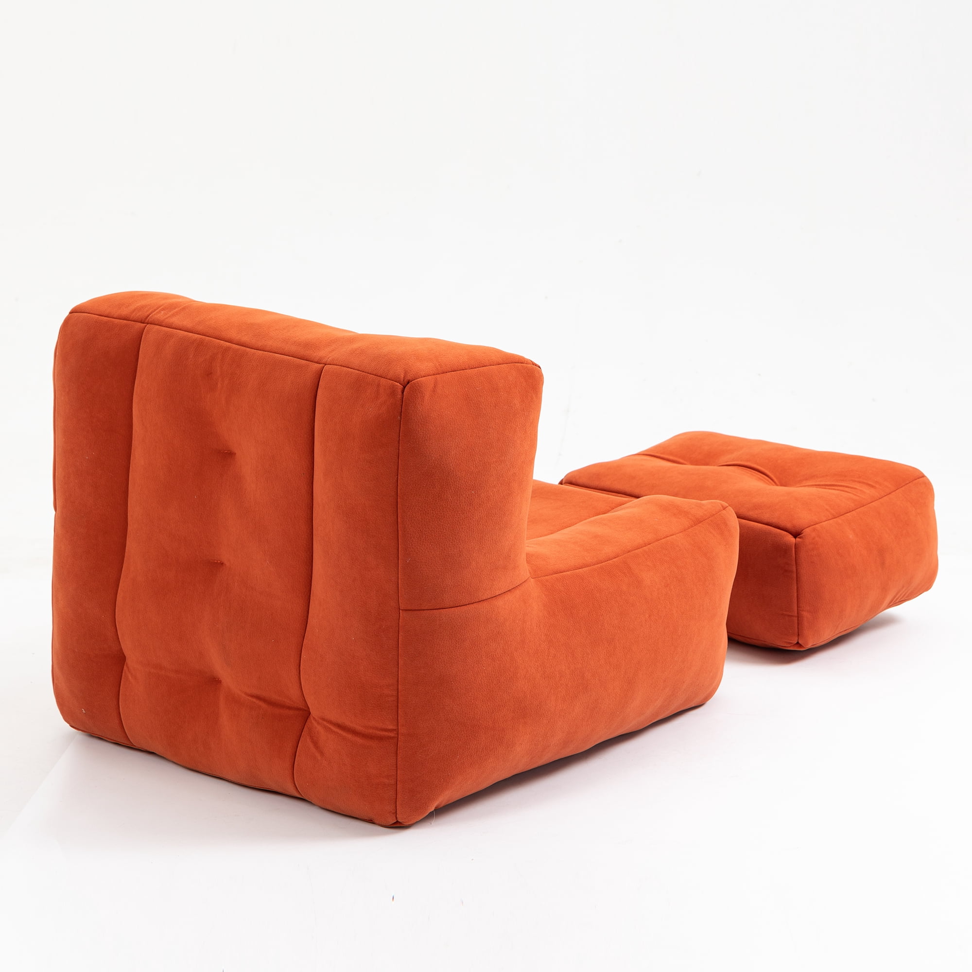 Comfortable Bean Bag for Adults - Super Soft Lazy Sofa Chair with Memory Foam & Ottoman, Indoor Modern Focus Bean Bag Chair for Living Room, Bedroom, Apartment (Mosha Velvet, High-Density Foam)