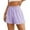 Purple, variant on Lovzfmll Shorts for Women, Comfy Gingham Plaid Beach Bottoms with Pockets, Casual Ruffle Hem Lounge Sleep Shorts for Summer Red S