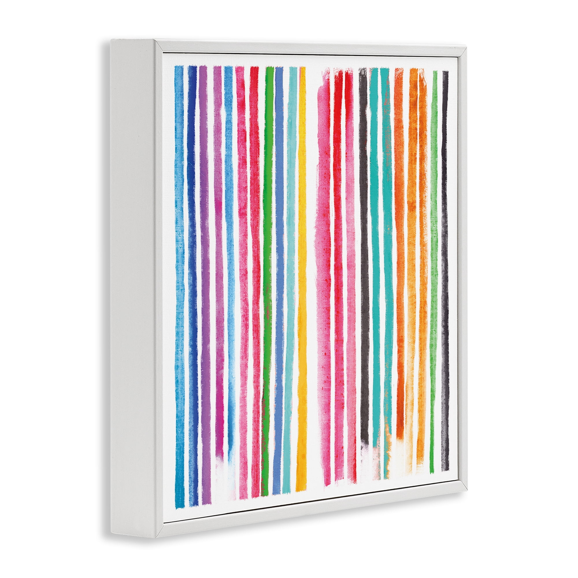 Stupell Industries Colorful Vertical Stripes White Framed Giclee Art, design by Amber Sterling