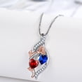 thumbnail image 3 of Taioiat Double Birthstone Necklaces for Women 18K Gold Plated Birthstone Rose Flower Jewelry Anniversary Valentines Day Mother's Day Birthday Gifts for Her Wife Girlfriend Mom, 3 of 7