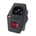thumbnail image 3 of 3 Pin IEC320 C14 Inlet Module Plug Fuse Switch Male Power Socket 10A 250V, 3 of 5