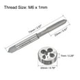 thumbnail image 2 of Uxcell M6 x 1mm Metric Left Hand Tap and Die Set Machine Thread Tap with Round Die, 2 of 6
