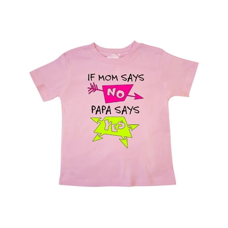 

Inktastic If Mom Says No Papa Says Yes Gift Toddler Boy or Toddler Girl T-Shirt